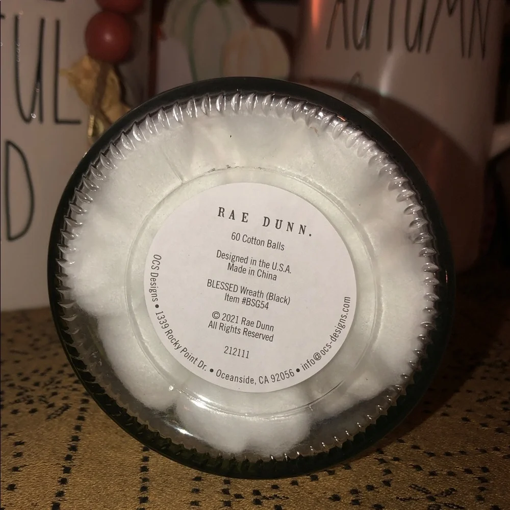 Rae Dunn BLESSED 60 Cotton Balls In Jar